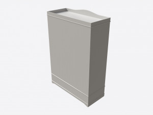 Children Decorated Wardrobe with Mirror and Drawers Modelo 3D