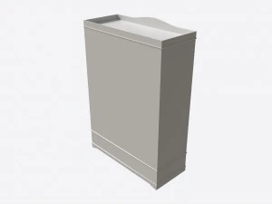 Children Decorated Wardrobe with Mirror and Drawers 3D Model