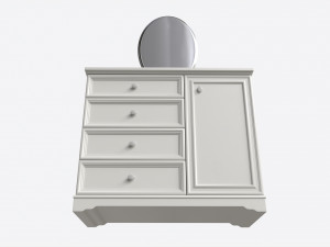 Children Dresser with Mirror and Drawers 3Dモデル