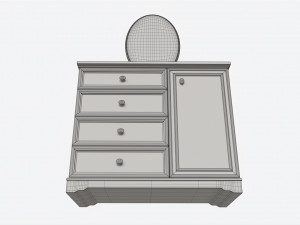 Children Dresser with Mirror and Drawers 3Dモデル