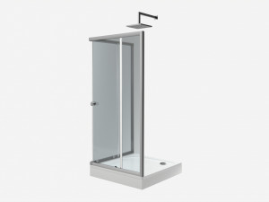 Corner Square Shower Enclosure 3D Model