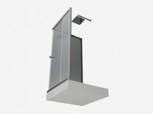 Box doccia angolare quadrato Modello 3D