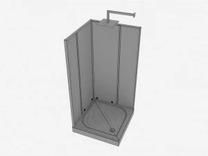 Box doccia angolare quadrato Modello 3D
