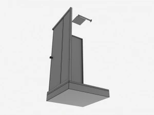 Box doccia angolare quadrato Modello 3D