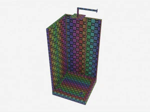 Box doccia angolare quadrato Modello 3D