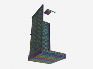 Corner Square Shower Enclosure 3D Model