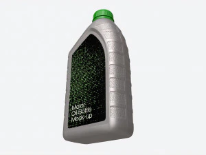 Engine Oil Bottle with Scale Mockup 3D Model
