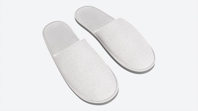 Foam Padded Home Slippers White Modelo 3D .c4d .max .obj .3ds .fbx .stl .blend 