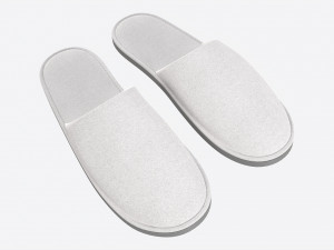 Foam Padded Home Slippers White Modello 3D