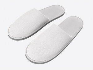Foam Padded Home Slippers White Modelo 3D