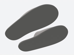Foam Padded Home Slippers White Modelo 3D