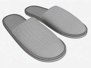 Foam Padded Home Slippers White Modelo 3D