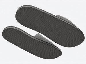 Foam Padded Home Slippers White Modelo 3D