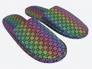 Foam Padded Home Slippers White Modelo 3D