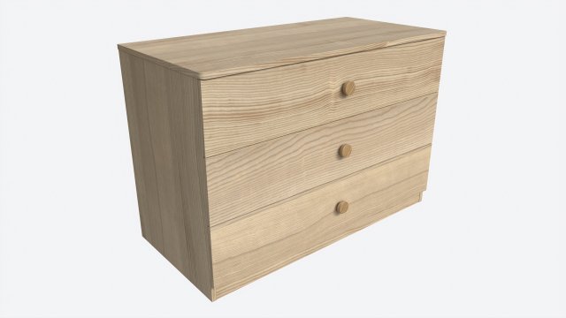 Large Children 3-drawer Dresser Modèle 3D .c4d .max .obj .3ds .fbx .stl .blend 
