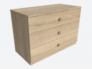 Large Children 3-drawer Dresser Modelo 3D