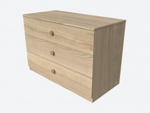 Large Children 3-drawer Dresser Modèle 3D