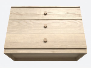 Large Children 3-drawer Dresser Modèle 3D