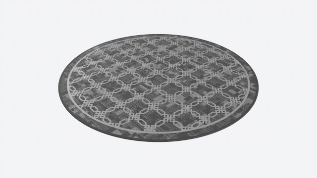 Round Patterned Bath Mat 3D Model .c4d .max .obj .3ds .fbx .stl .blend 
