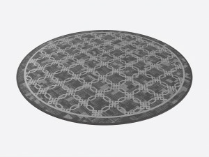 Round Patterned Bath Mat 3D Model