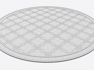 Round Patterned Bath Mat 3D Model
