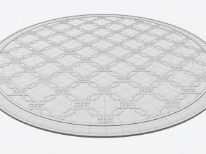 Yuvarlak Desenli Banyo Paspası 3D Model