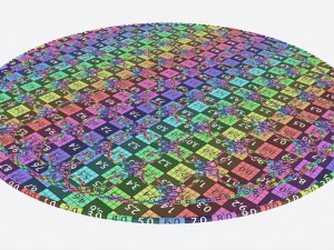 Round Patterned Bath Mat 3D Model
