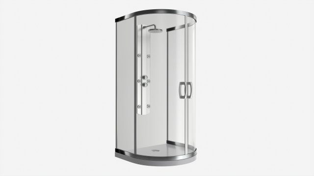 Semicircular Shower Enclosure 3D मॉडल .c4d .max .obj .3ds .fbx .stl .blend 