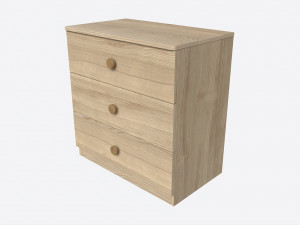 Small Children 3-drawer Dresser 3D Model