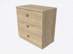 Cassettiera a 3 cassetti per bambini piccoli Modello 3D