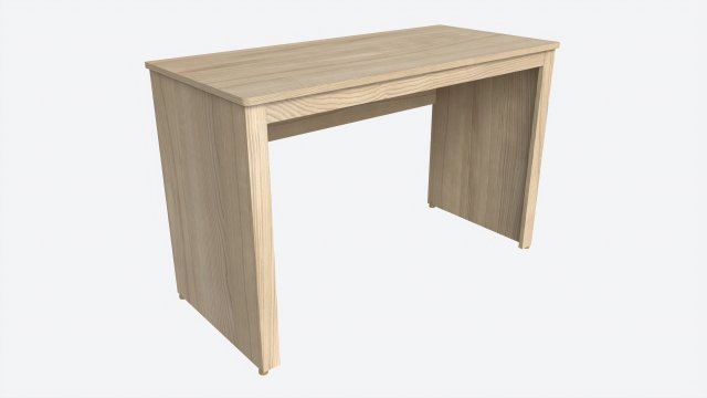 Study Desk Wooden Simple 3D Модель .c4d .max .obj .3ds .fbx .stl .blend 
