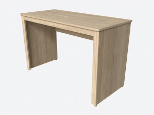 Study Desk Wooden Simple 3D Модель