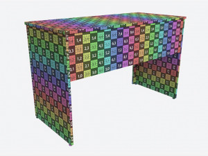 Study Desk Wooden Simple 3D Модель