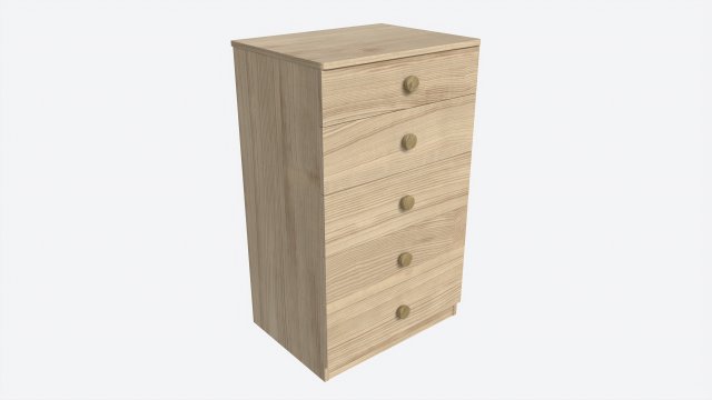 Tall Children 5-drawer Dresser 3D 모델 .c4d .max .obj .3ds .fbx .stl .blend 