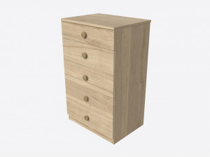 Tall Children 5-drawer Dresser 3D 모델