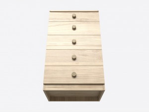 Tall Children 5-drawer Dresser 3D 모델