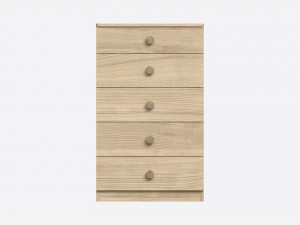 Tall Children 5-drawer Dresser 3D 모델