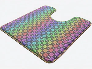 Toilet Bathroom Soft Rug 3D Model