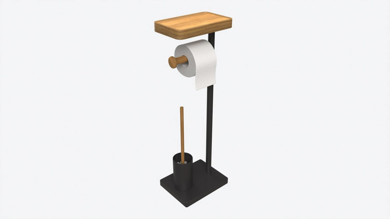 Toilet Brush with Stand and Paper on Holder 3D Model .c4d .max .obj .3ds .fbx .stl .blend 