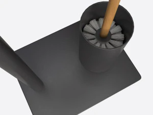 Toilet Brush with Stand and Paper on Holder 3D Model