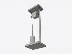 Toilet Brush with Stand and Paper on Holder 3D Model