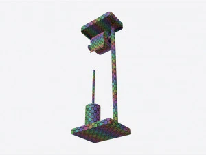 Toilet Brush with Stand and Paper on Holder 3D Model