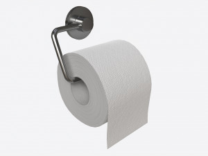 Toilet Paper Roll on Wall Mount 01 3D Model