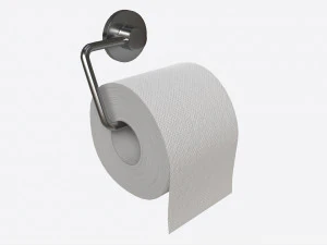 Toiletpapierrol op muurbeugel 01 3D Model