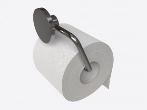 Toilet Paper Roll on Wall Mount 01 3D Model