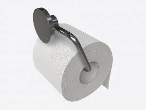 Toilet Paper Roll on Wall Mount 01 3D Model