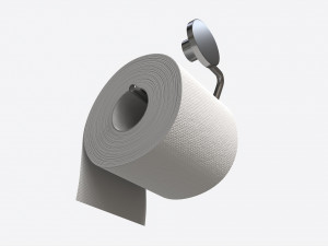 Toilet Paper Roll on Wall Mount 01 3D Model