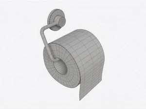 Toilet Paper Roll on Wall Mount 01 3D Model