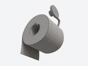 Toilet Paper Roll on Wall Mount 01 3D Model