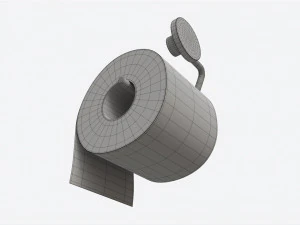 Toilet Paper Roll on Wall Mount 01 3D Model